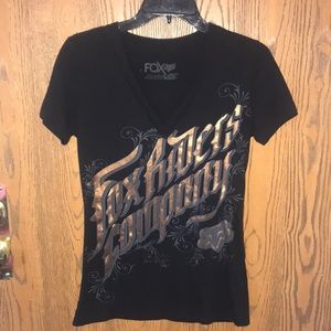 fox riding company v neck t - shirt